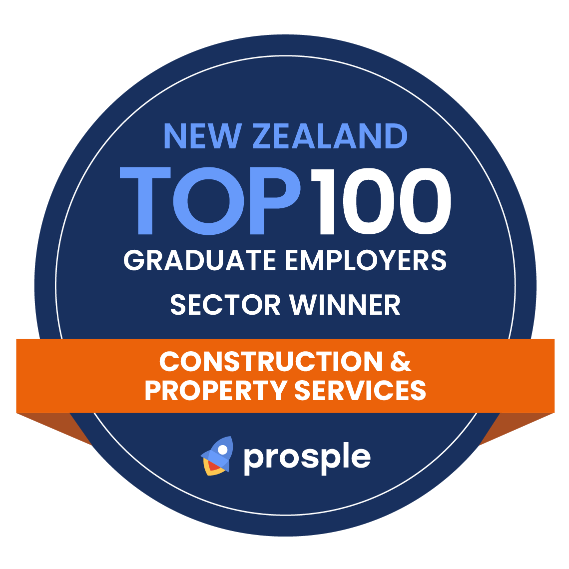 Prosple New Zealand Top 100 Graduate Employers Sector winner Construction & Property Services